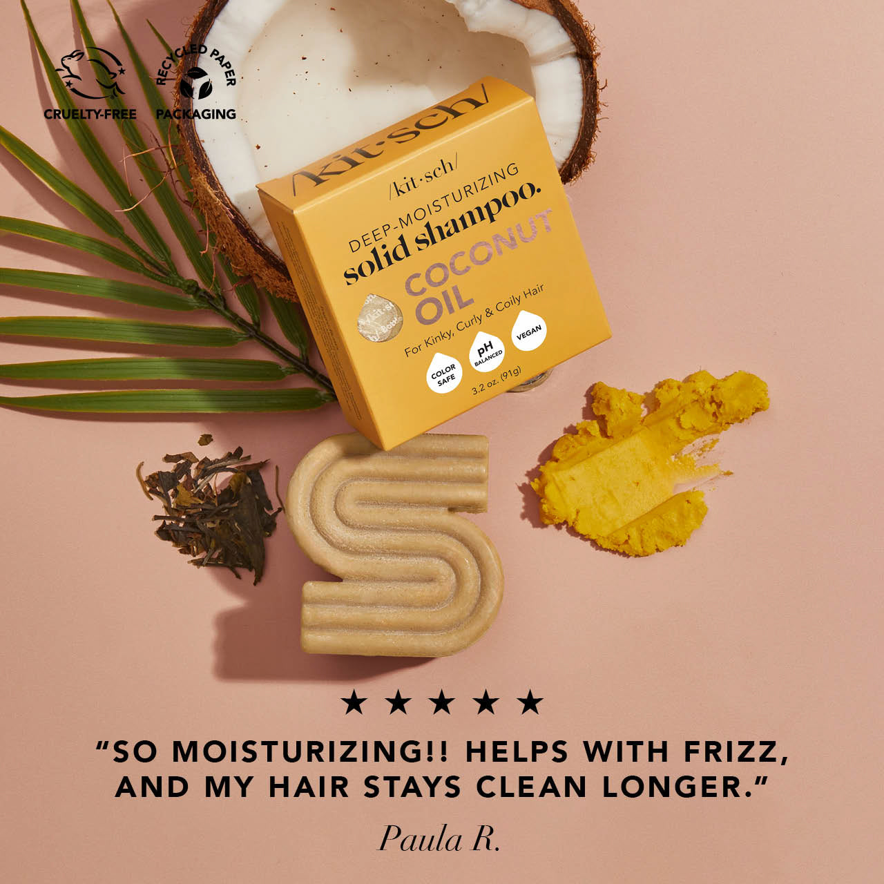 Alternative view of Coconut Oil Shampoo & Conditioner Bar Combo for Dry Damaged Hair