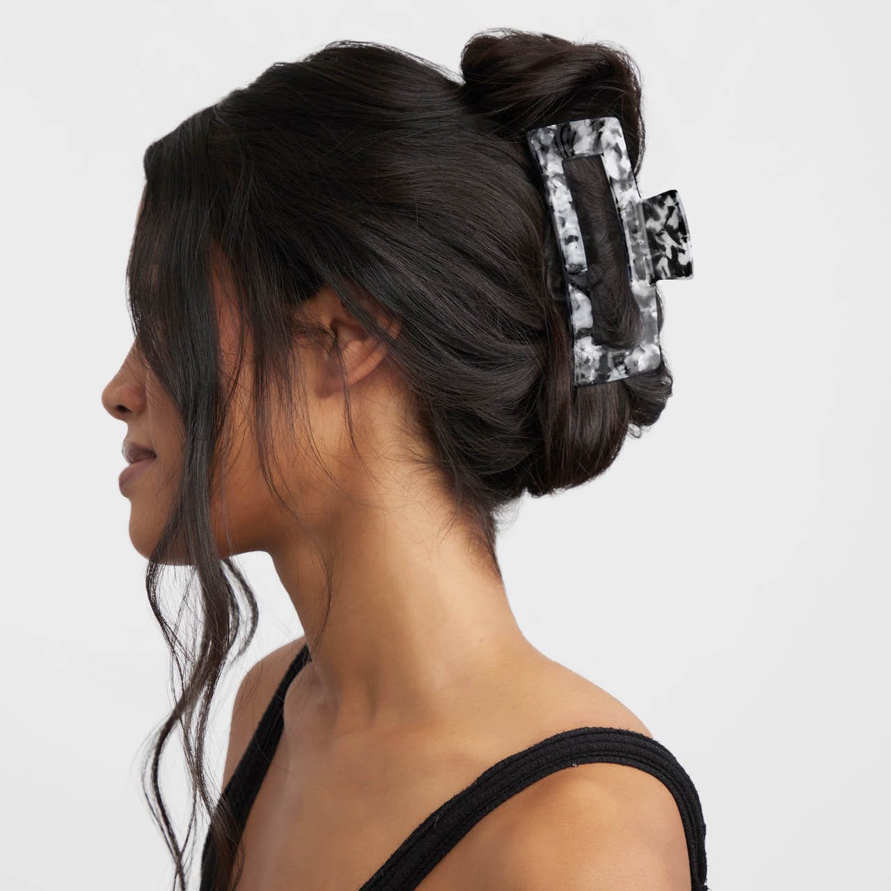 Alternative view of Black Marble Jumbo Claw Clip