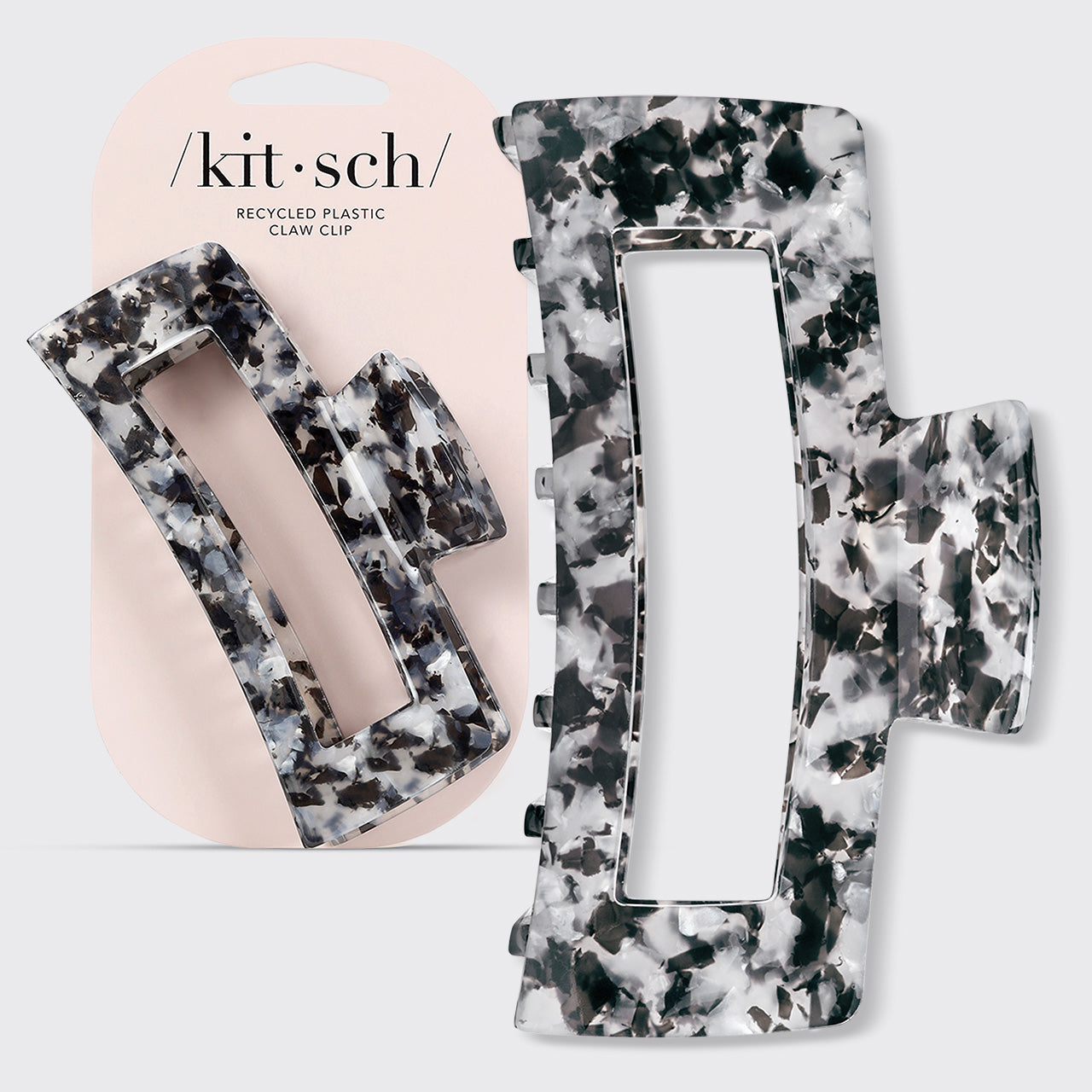 Black Marble Jumbo Claw Clip