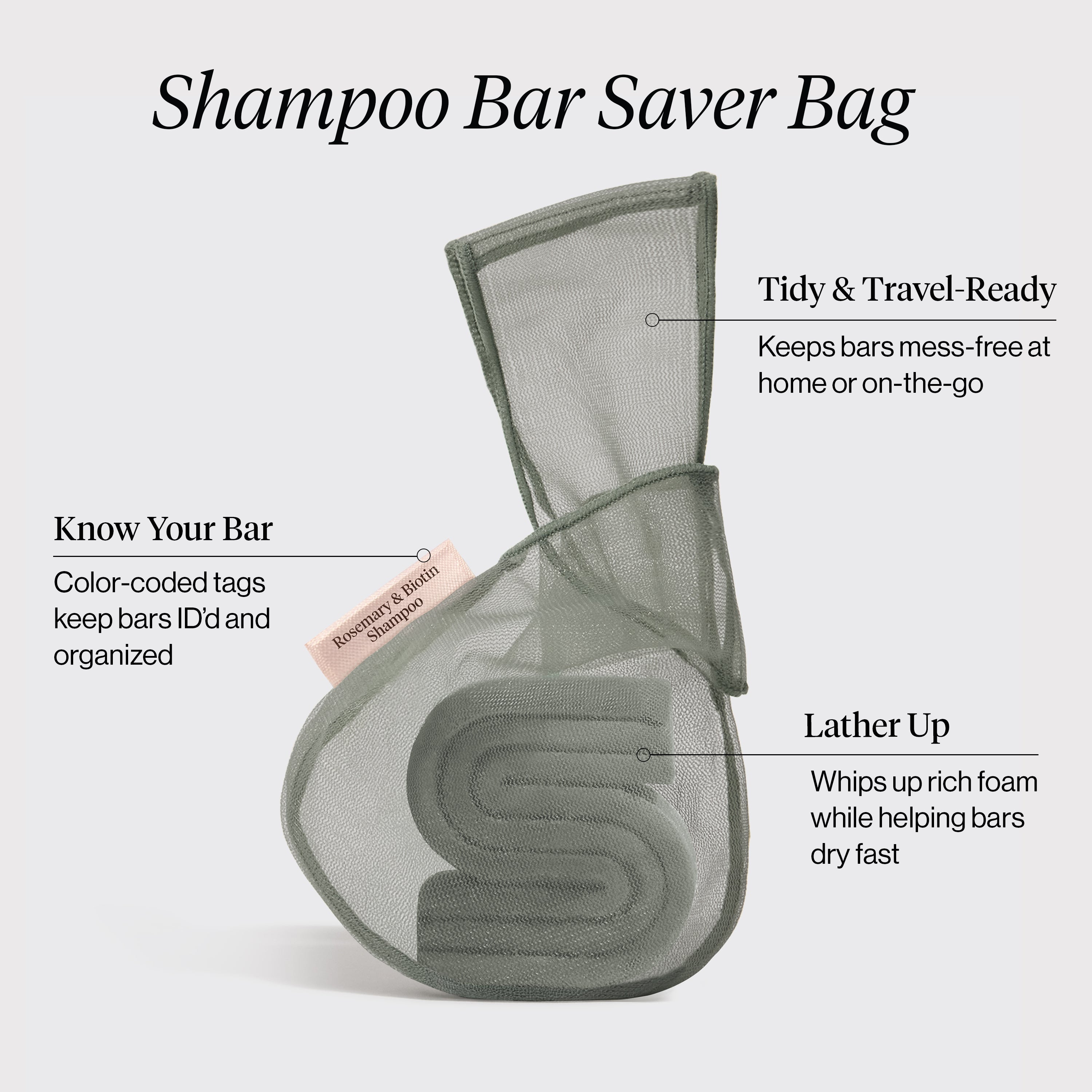 Alternative view of Kitsch Bar Saver Bag - ROSEMARY & BIOTIN Shampoo