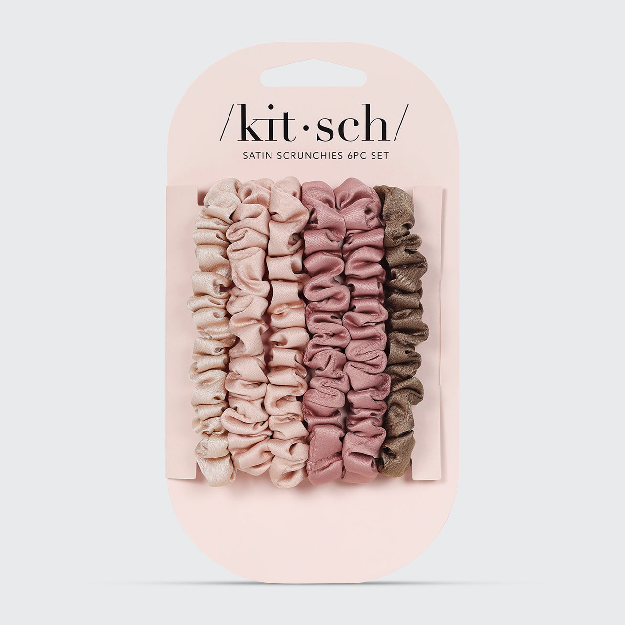 Alternative view of Terracotta Ultra Petite Satin Scrunchies 6pc Set