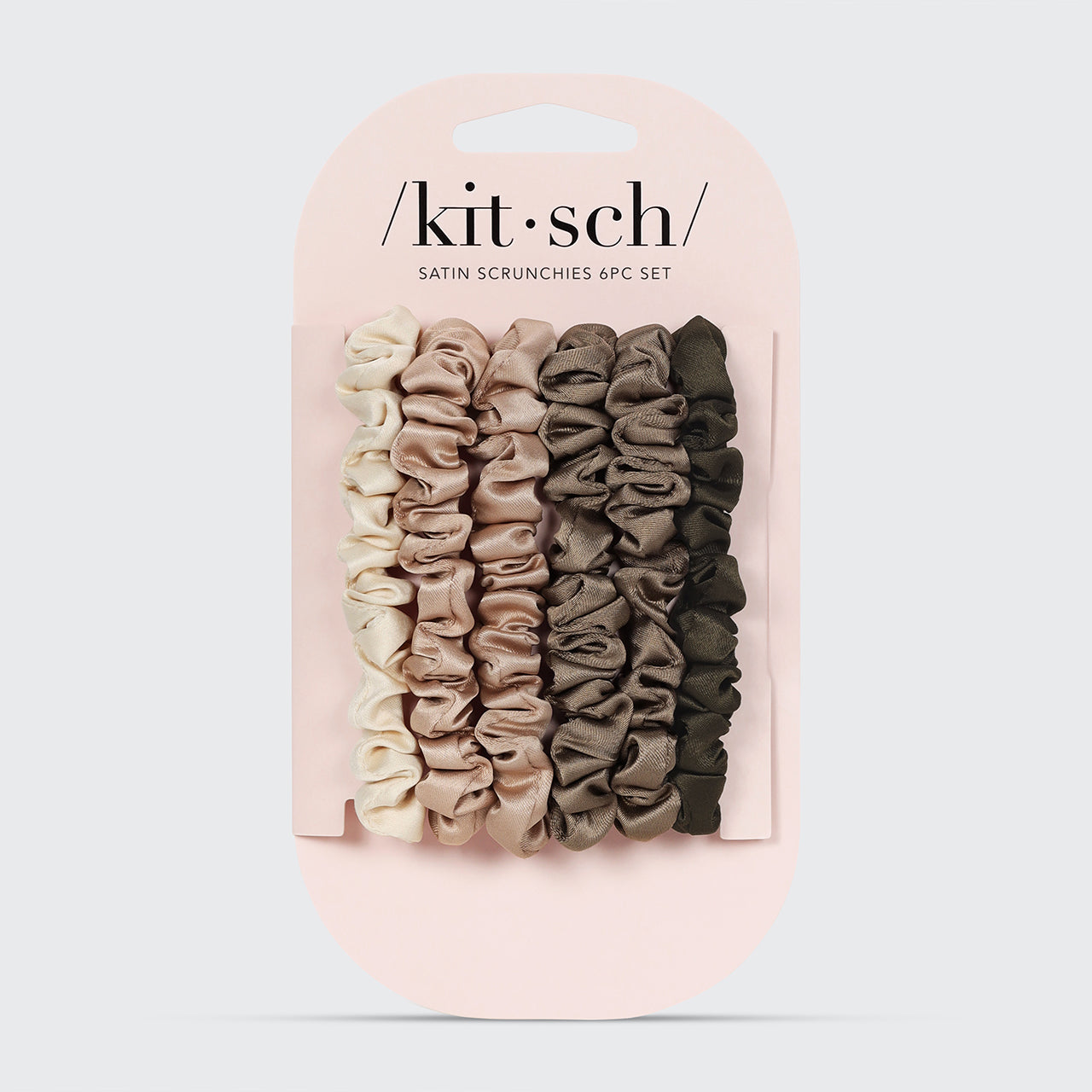 Alternative view of Eucalyptus Ultra Petite Satin Scrunchies 6pc set