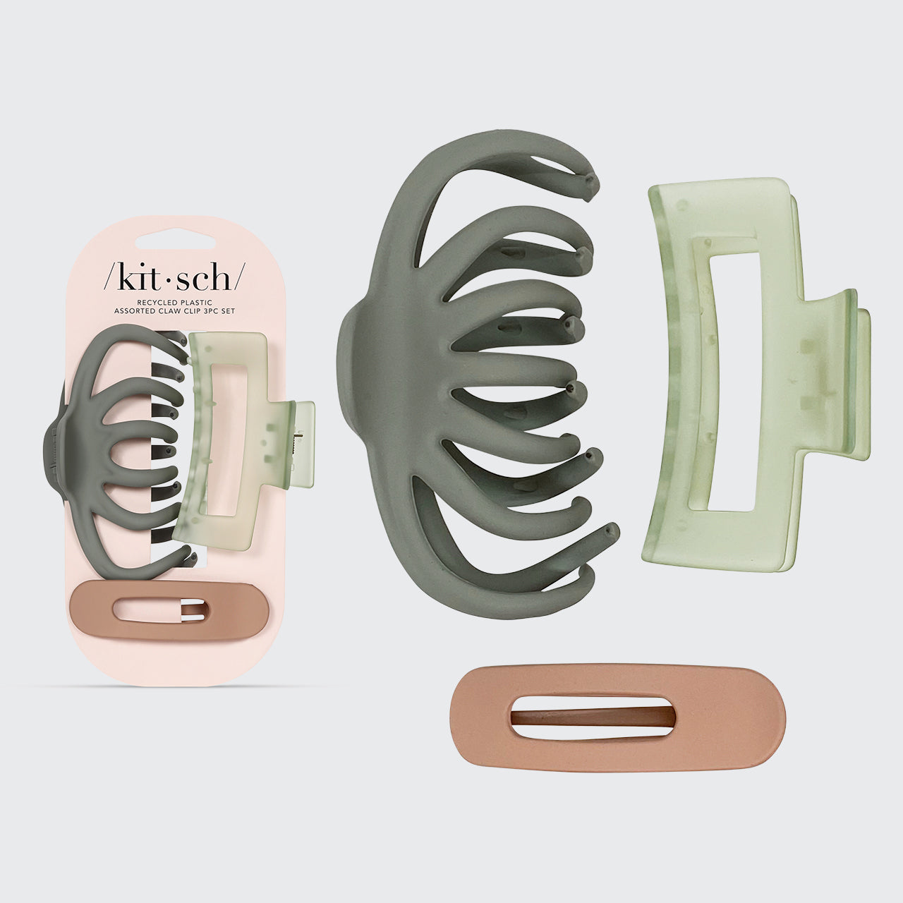 Recycled Plastic Assorted Claw Clip 3pc - Octopus Claw Clip